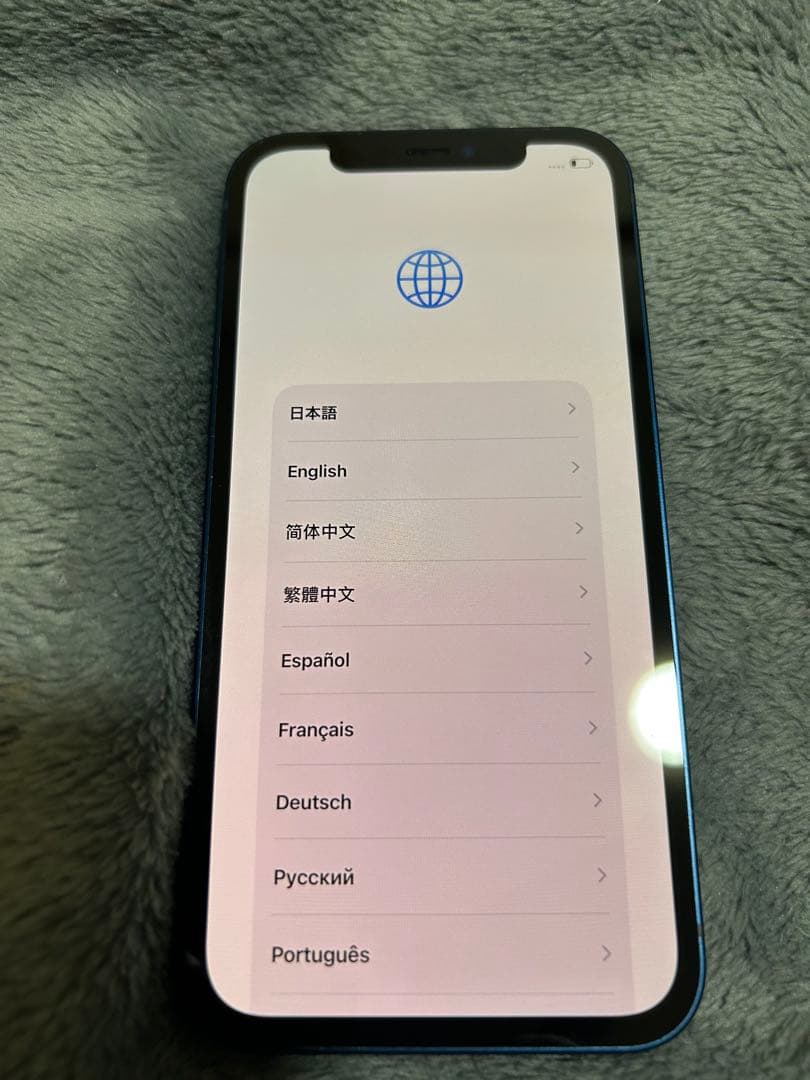 iPhone 12 青 128GB 本体 割れ、シム認識不可、完全ジャンク