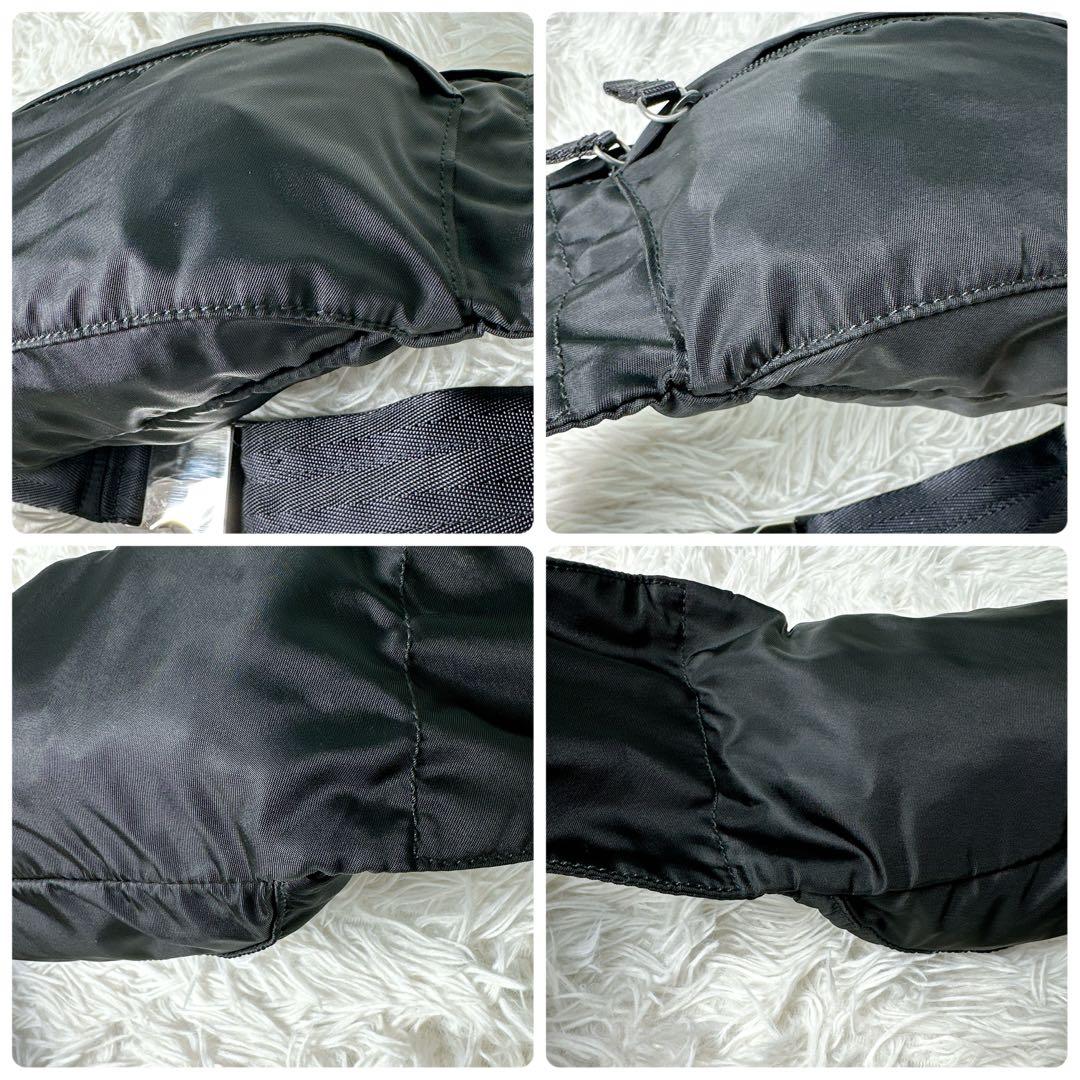 希少✨プラダ ウエストポーチ ボディバッグ 三角ロゴ ナイロン 白タグ 黒