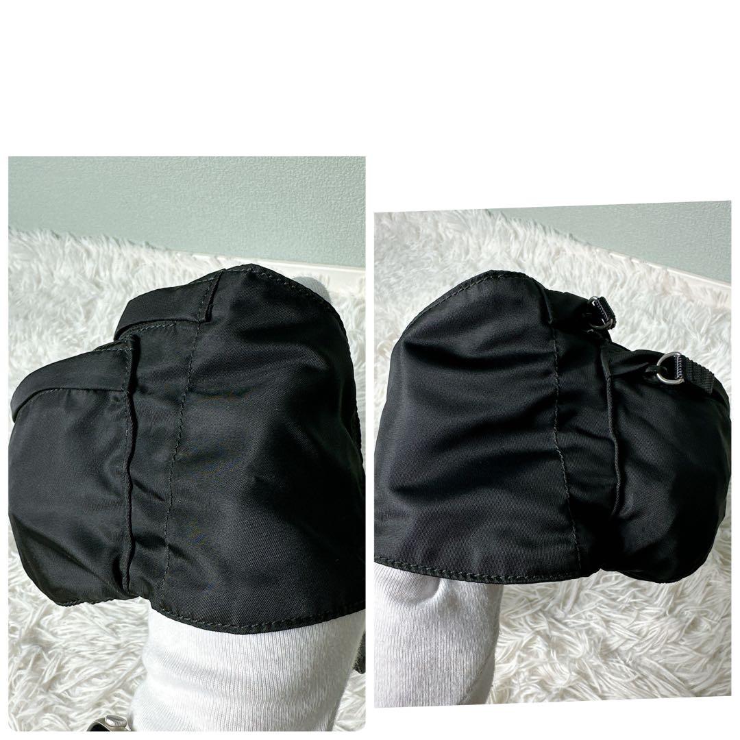 希少✨プラダ ウエストポーチ ボディバッグ 三角ロゴ ナイロン 白タグ 黒