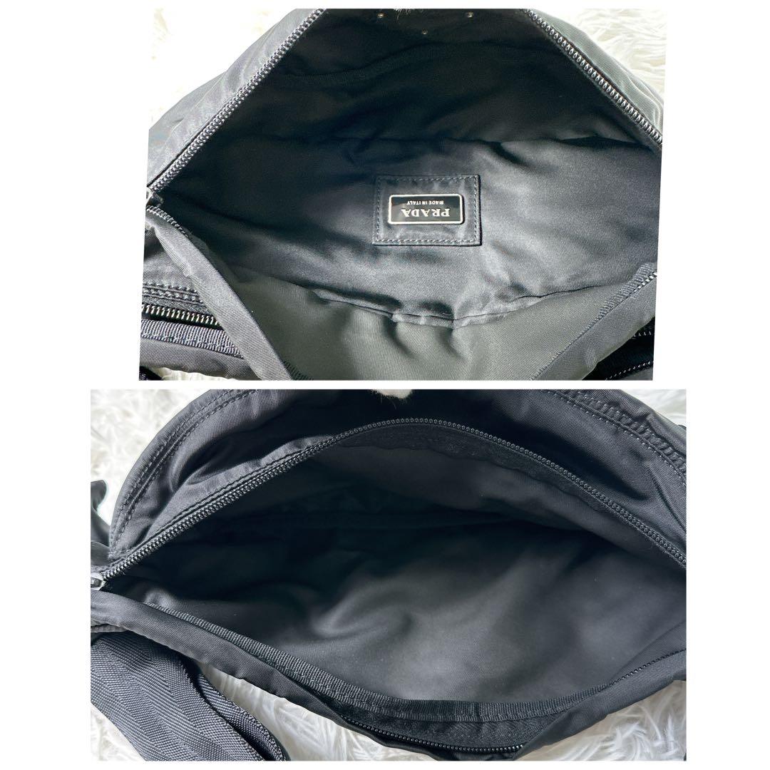 希少✨プラダ ウエストポーチ ボディバッグ 三角ロゴ ナイロン 白タグ 黒