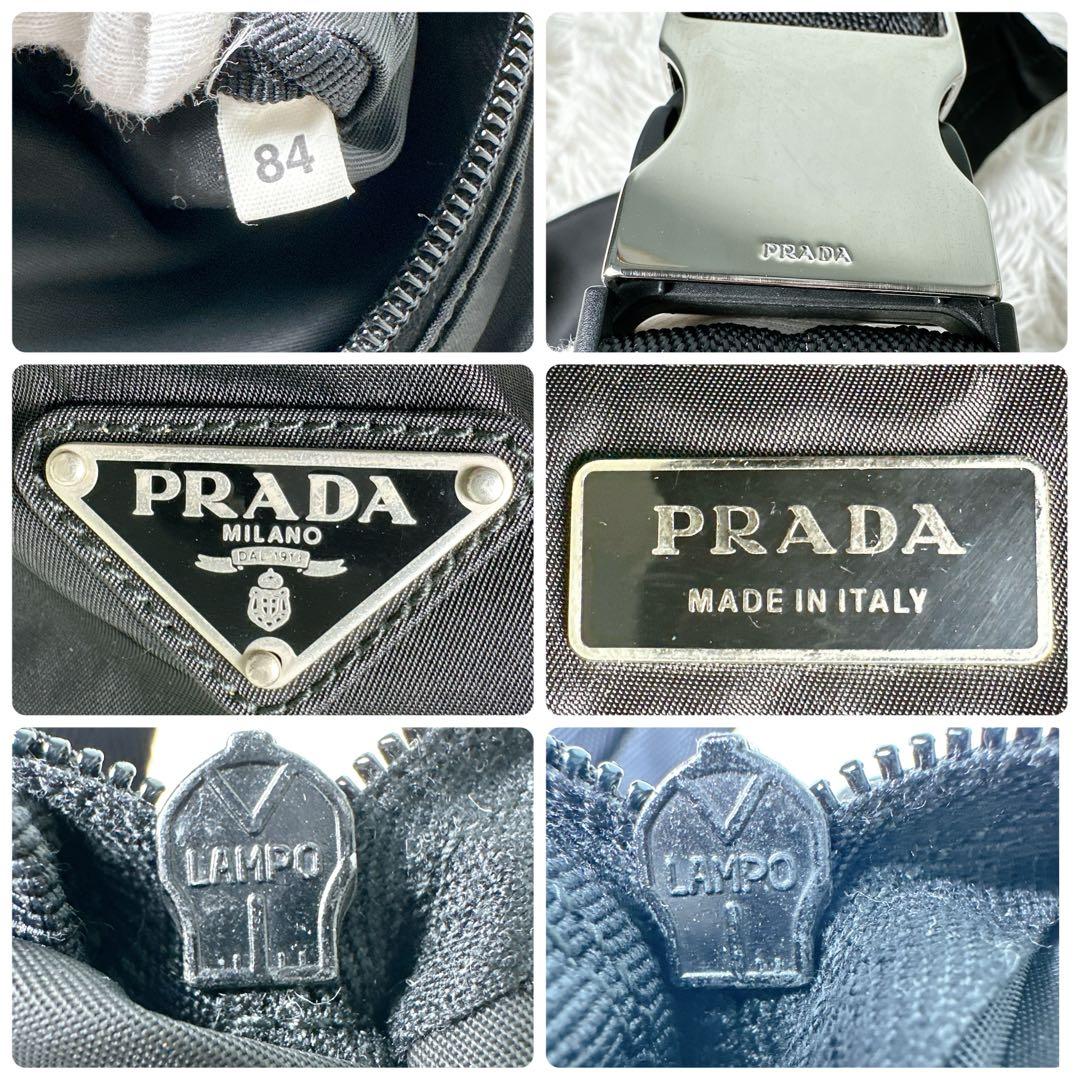 希少✨プラダ ウエストポーチ ボディバッグ 三角ロゴ ナイロン 白タグ 黒