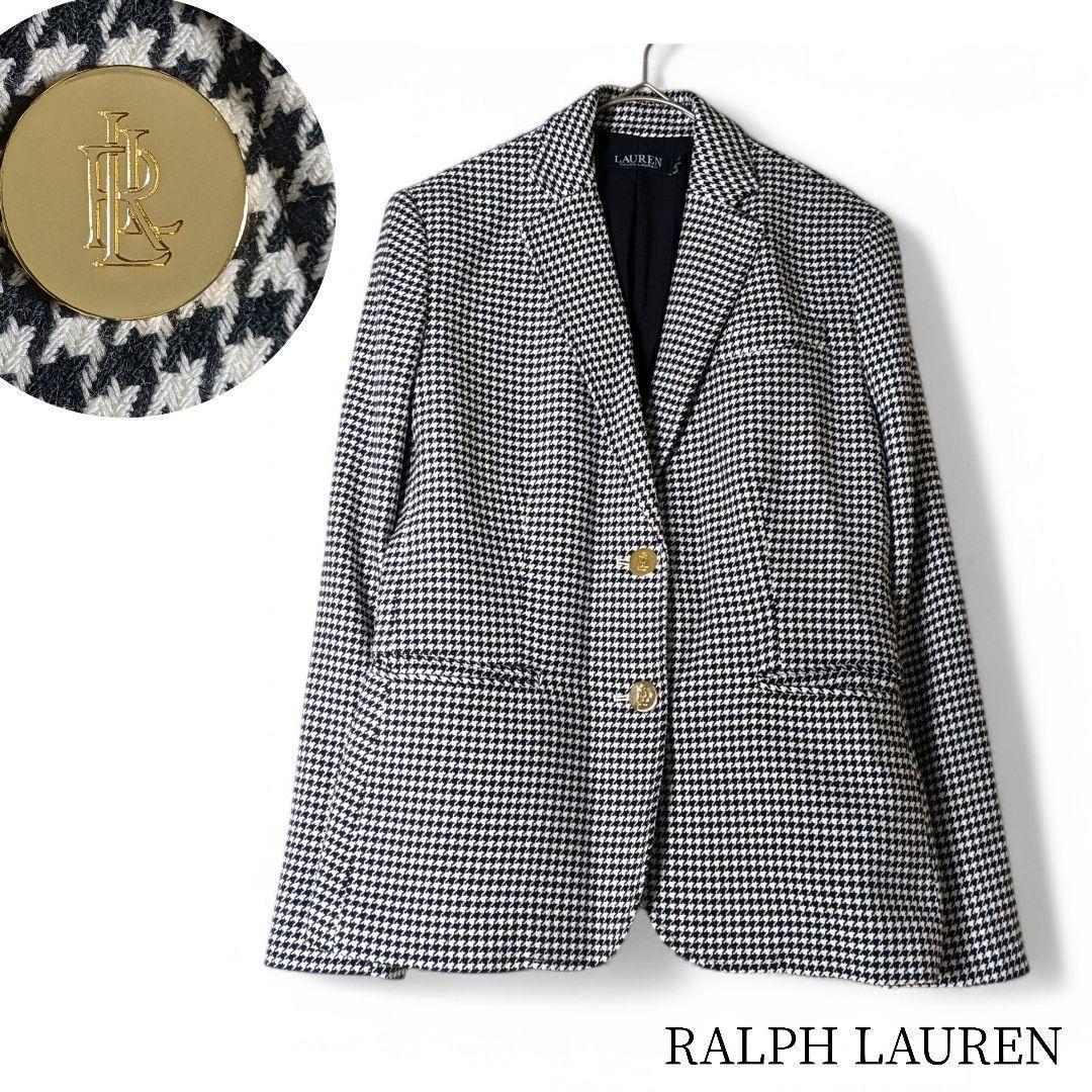ラルフローレン／サイズ2 ハウンドトゥース 金ボタンブレザージャケット