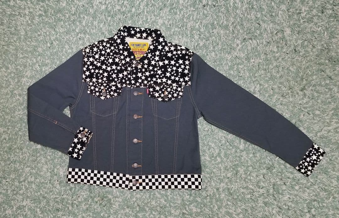 M ☆美品☆激っ可愛ゎ❕クレイジーパターン♪Scratch♪デニムジャケット‼️