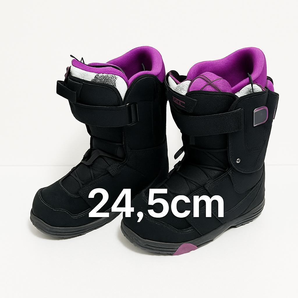 24.5cm スノーボードブーツ レディース DEELUXE 黒紫色 初心者