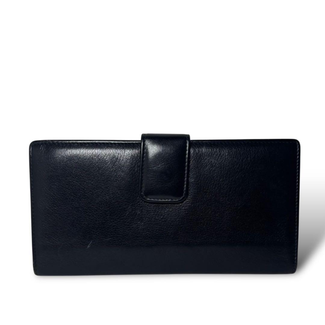 グッチ　長財布　ブラック　レザー　ゴールド金具