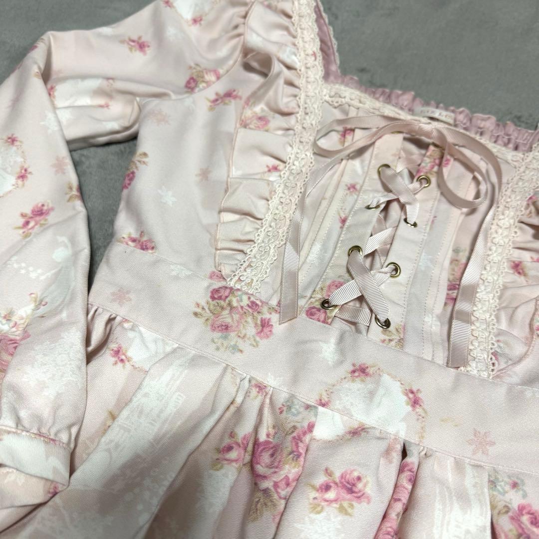 LIZLISA リズリサ 花柄　バラ ジャンスカ　レース 姫系　リボン フレア