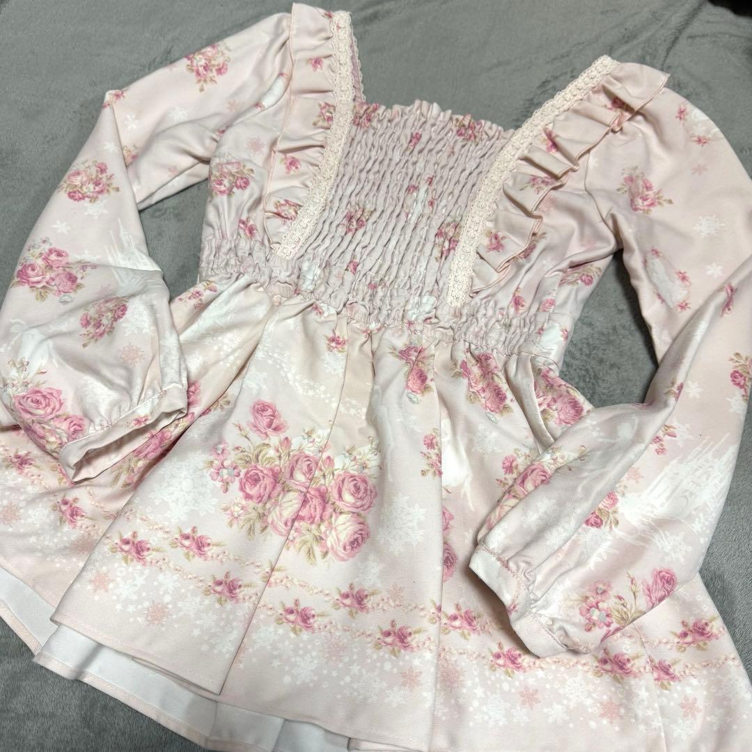 LIZLISA リズリサ 花柄　バラ ジャンスカ　レース 姫系　リボン フレア