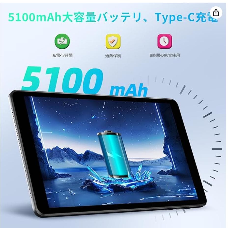 HAOVM M 8インチタブレット 12GB+64GB 8コアCPU