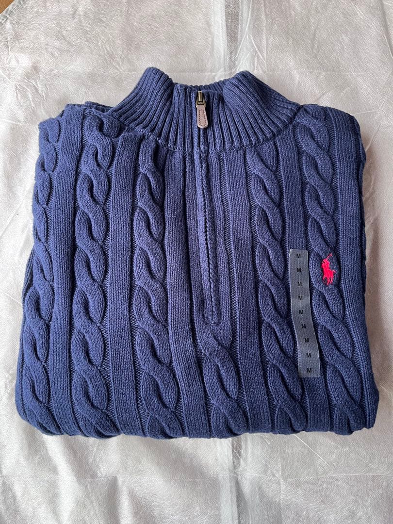 Polo Ralph Lauren ネイビー ジップアップセーター M