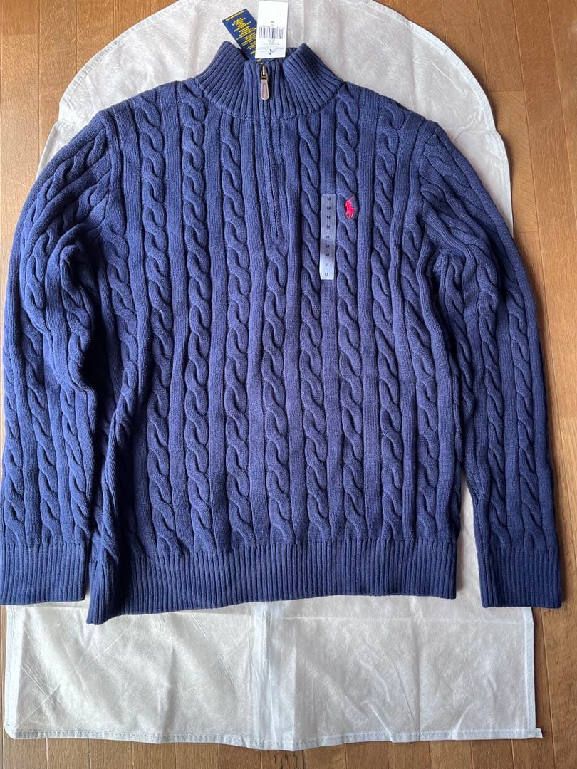 Polo Ralph Lauren ネイビー ジップアップセーター M