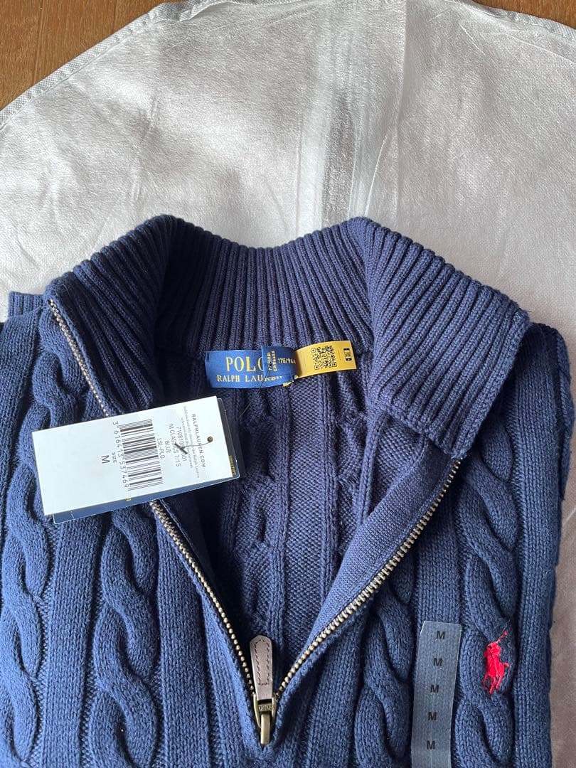 Polo Ralph Lauren ネイビー ジップアップセーター M