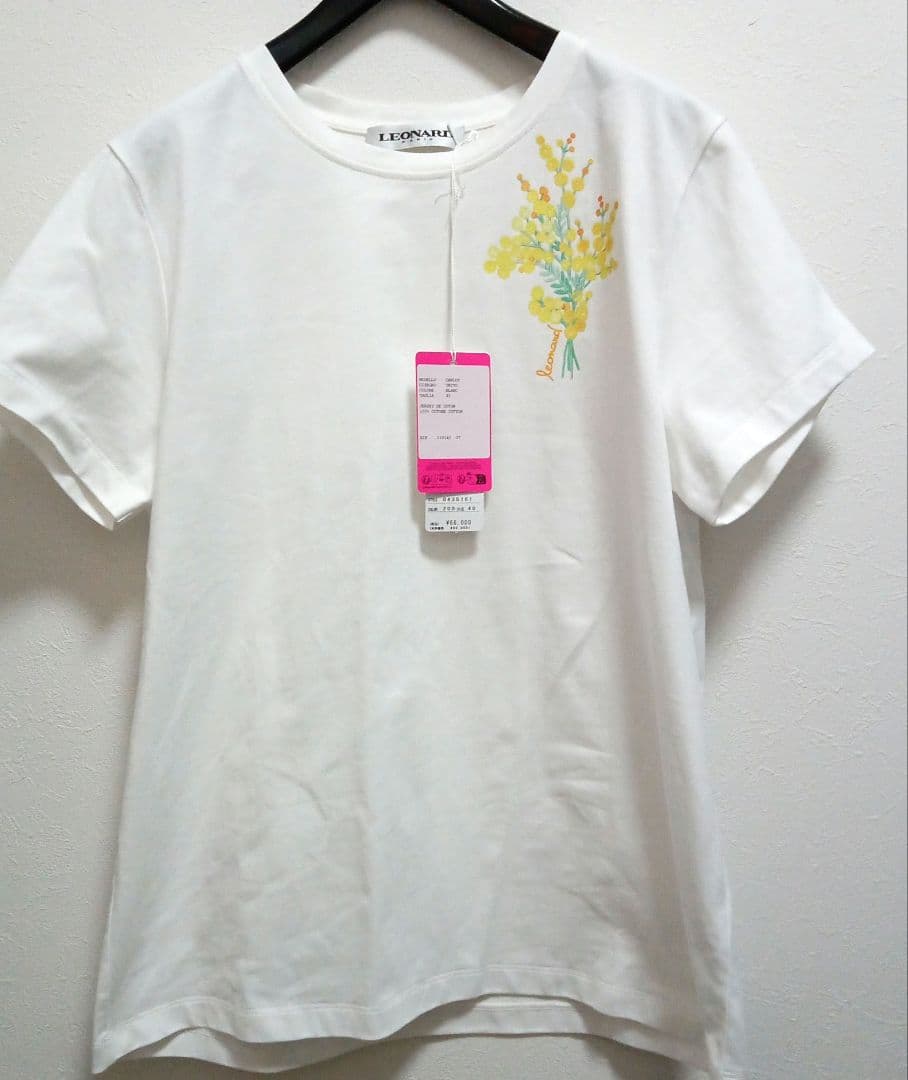 未使用　レオナールパリ　インポート　コットンTシャツ　大きめ40