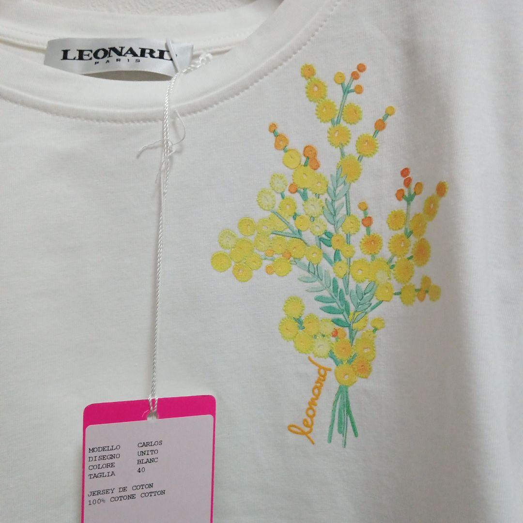 未使用　レオナールパリ　インポート　コットンTシャツ　大きめ40