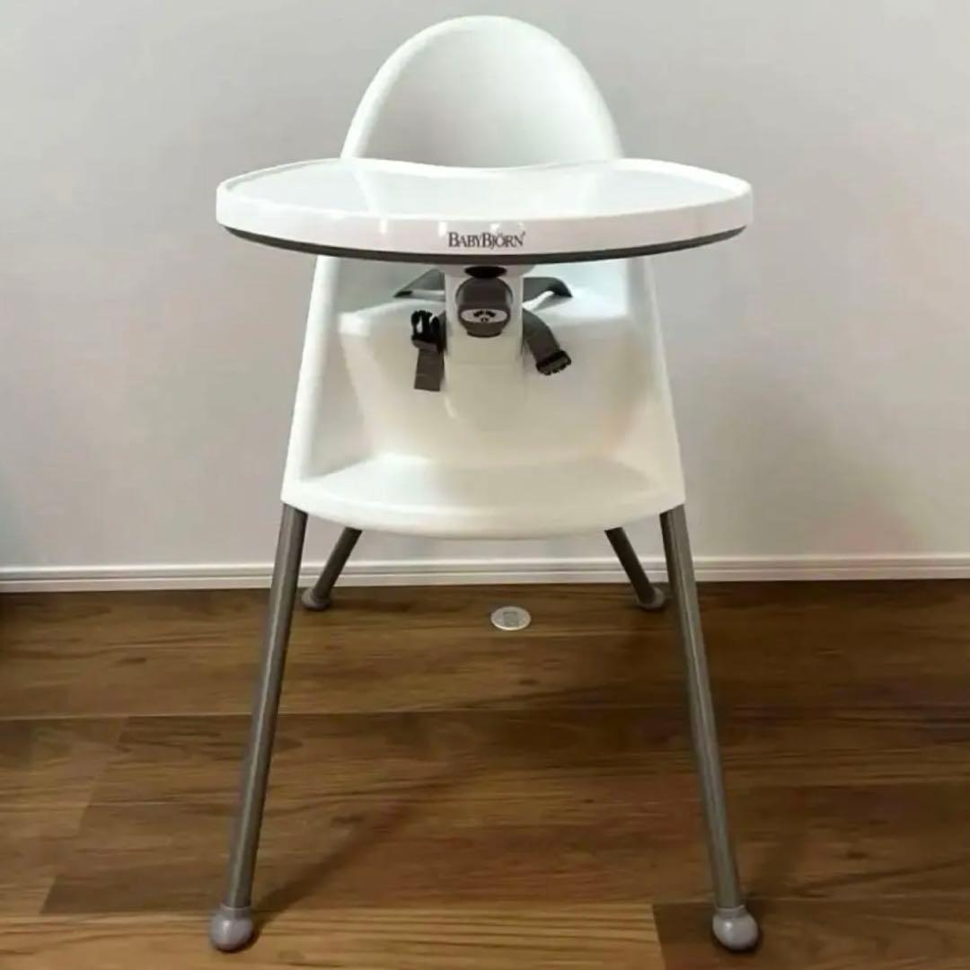 ベビービョルン ハイチェア (ハーネス付) ホワイト/グレー 希少色