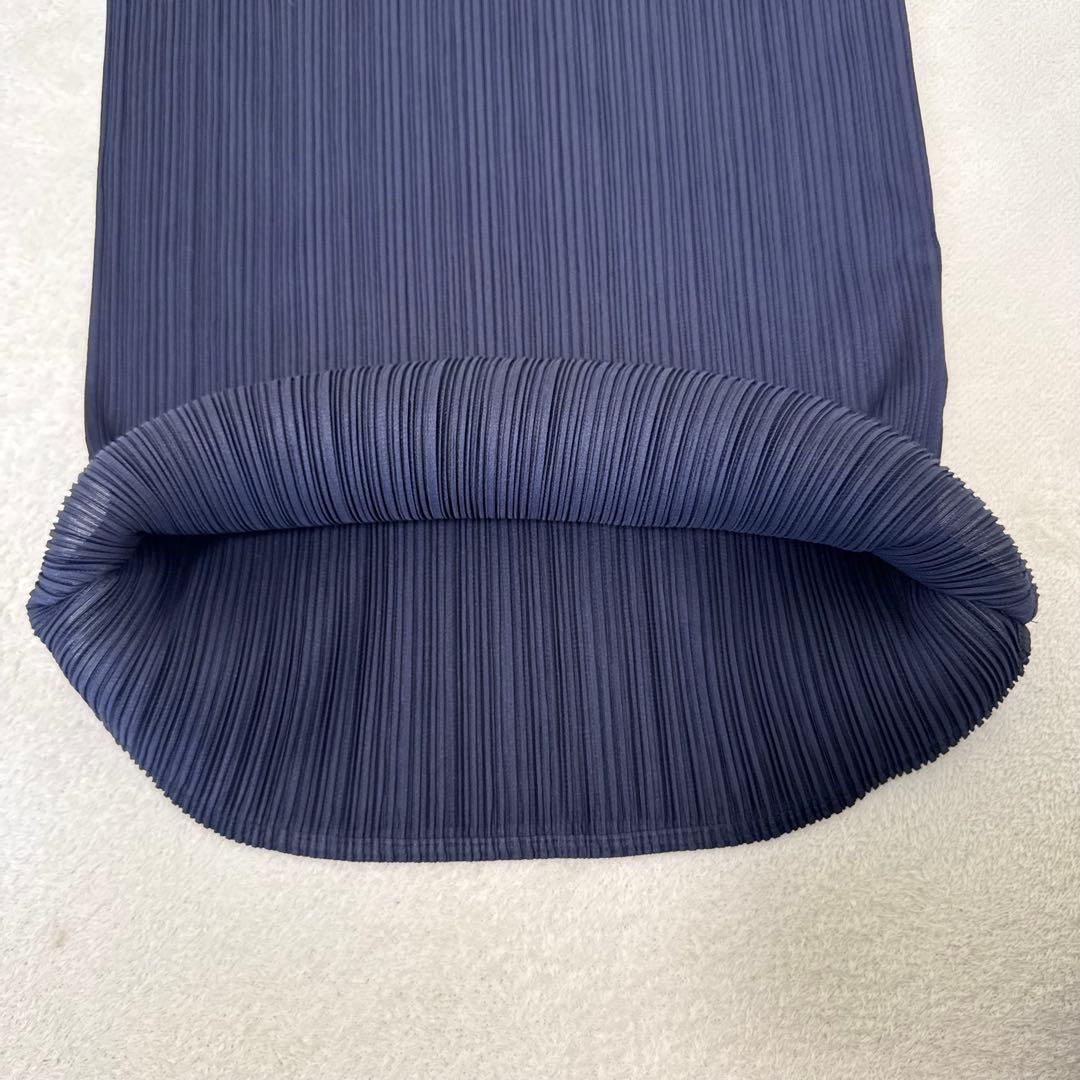 美品✨PLEATS PLEASE プリーツ　長袖　ネイビー　XLサイズ