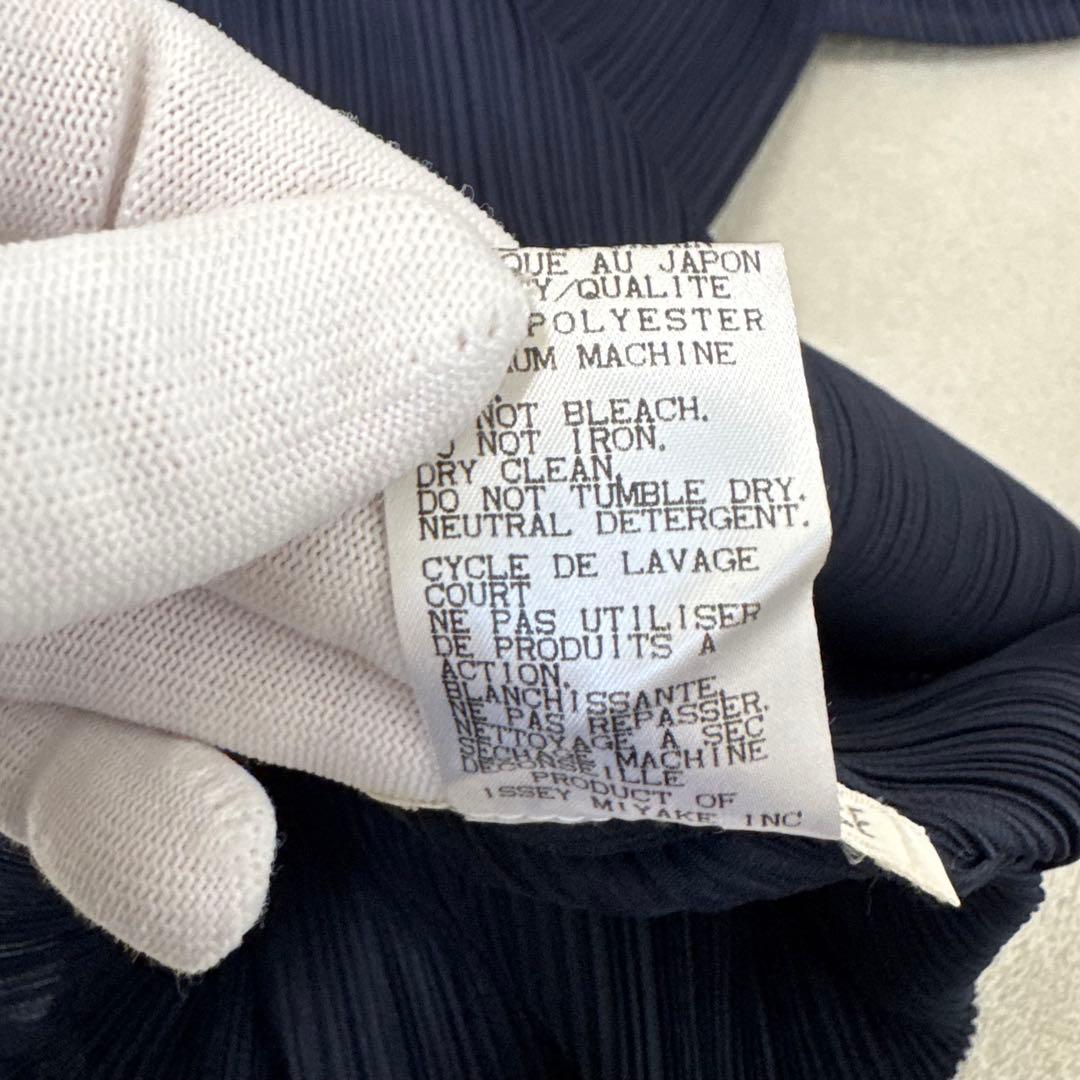 美品✨PLEATS PLEASE プリーツ　長袖　ネイビー　XLサイズ