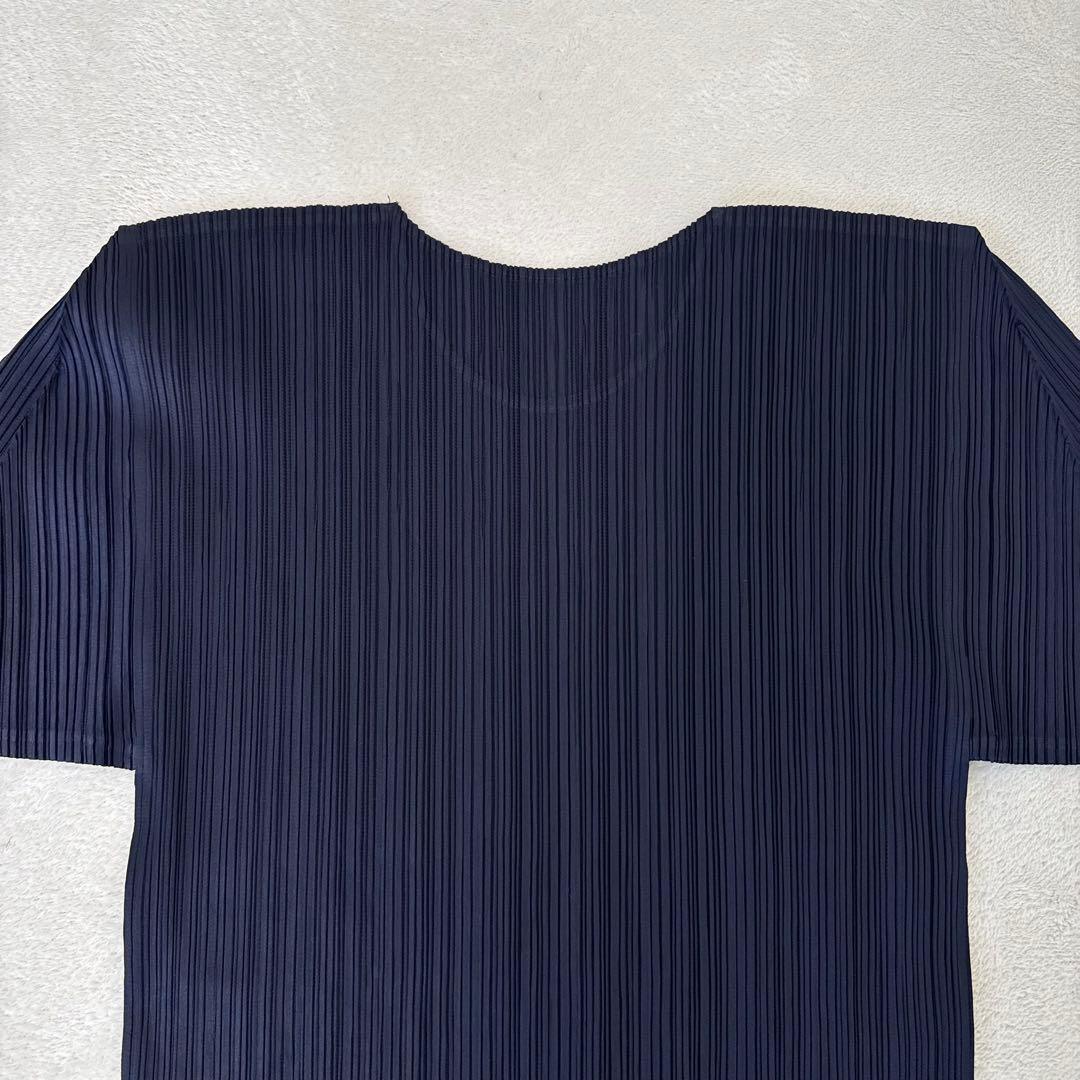 美品✨PLEATS PLEASE プリーツ　長袖　ネイビー　XLサイズ