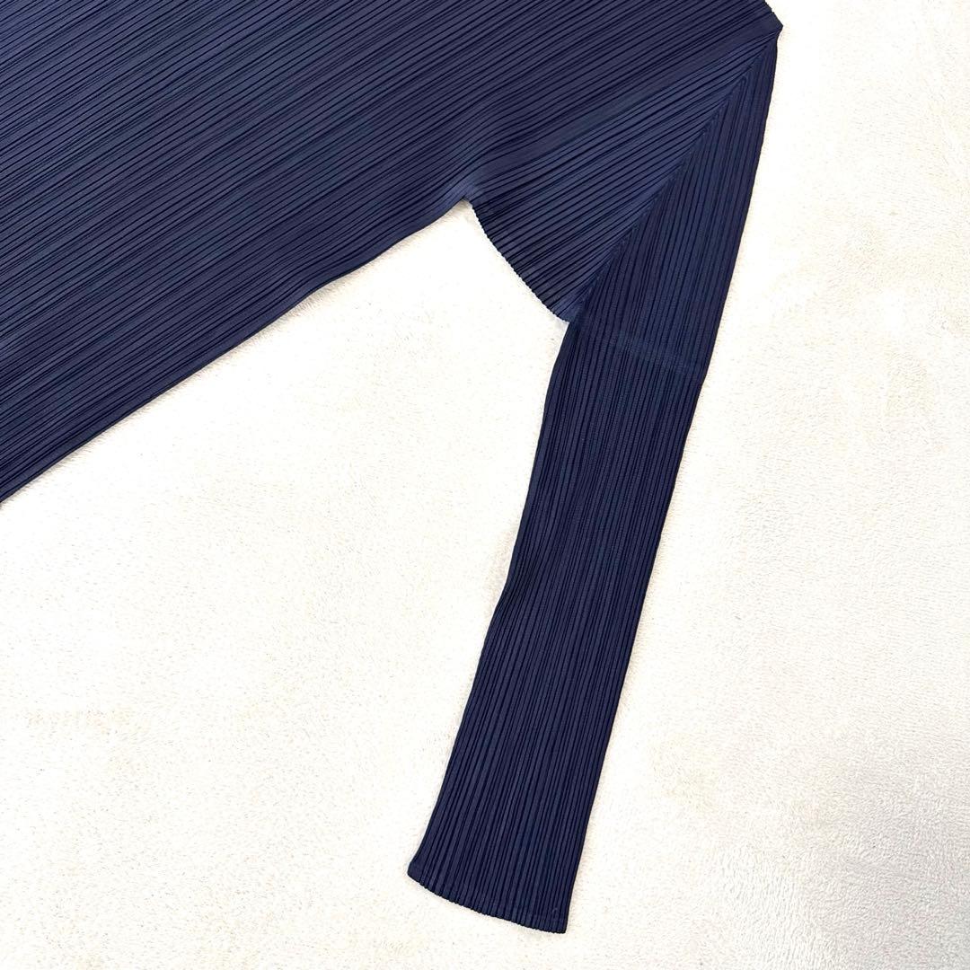 美品✨PLEATS PLEASE プリーツ　長袖　ネイビー　XLサイズ