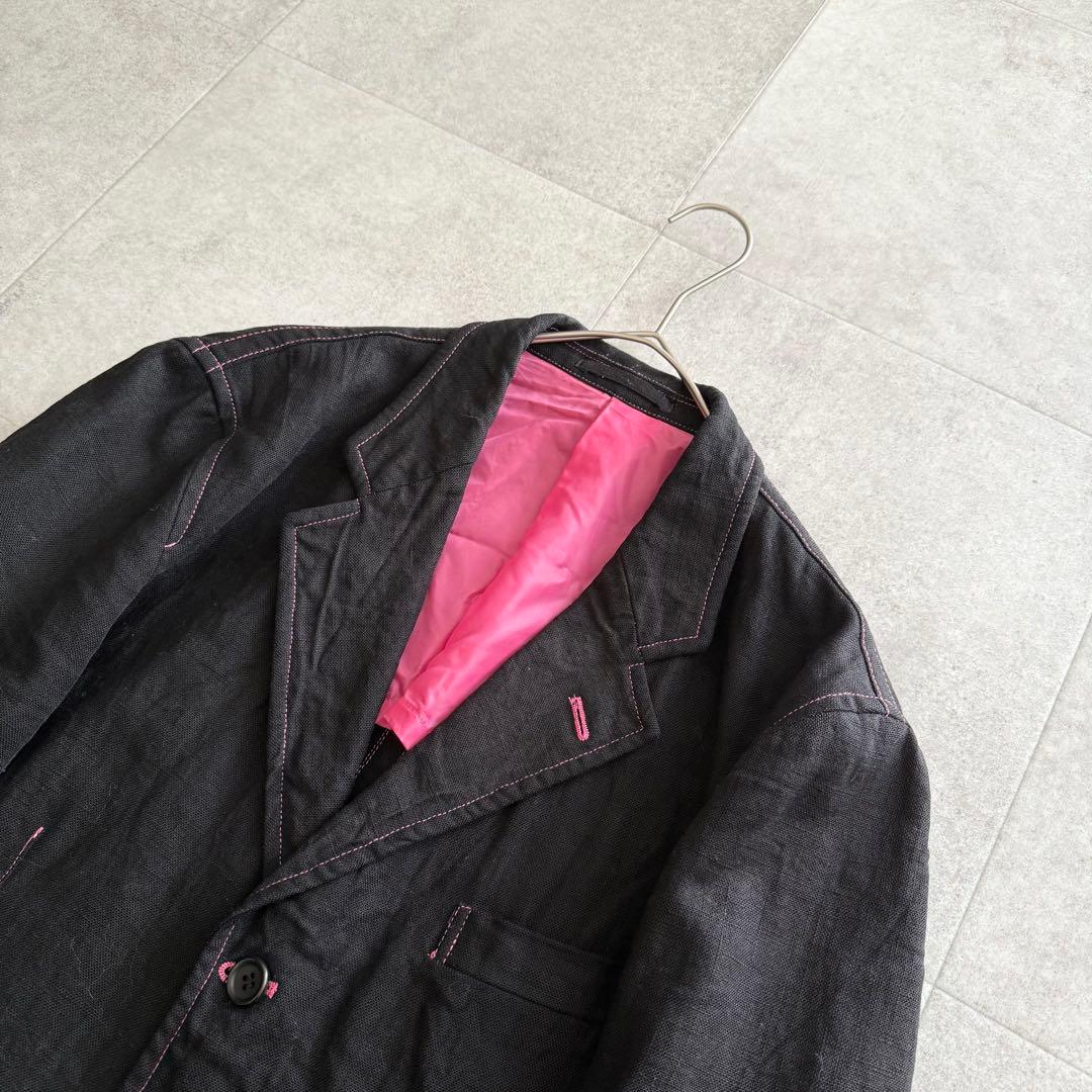 コムデギャルソンオム　テーラードジャケット　リネン100%　AD2005　黒