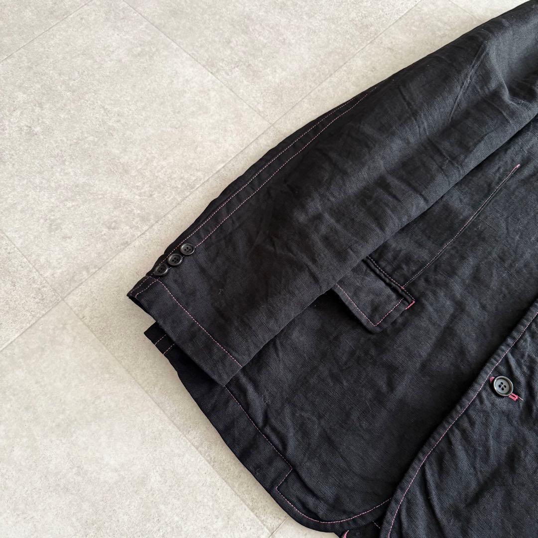 コムデギャルソンオム　テーラードジャケット　リネン100%　AD2005　黒