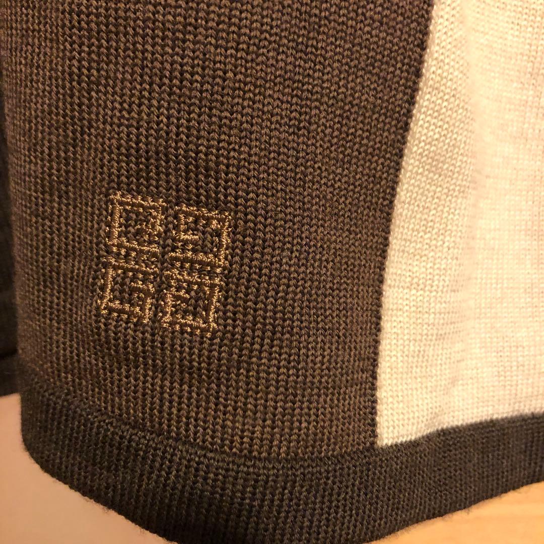 GIVENCHY ジバンシー　カットソー　ブラウンコーデGロゴ　M ウール