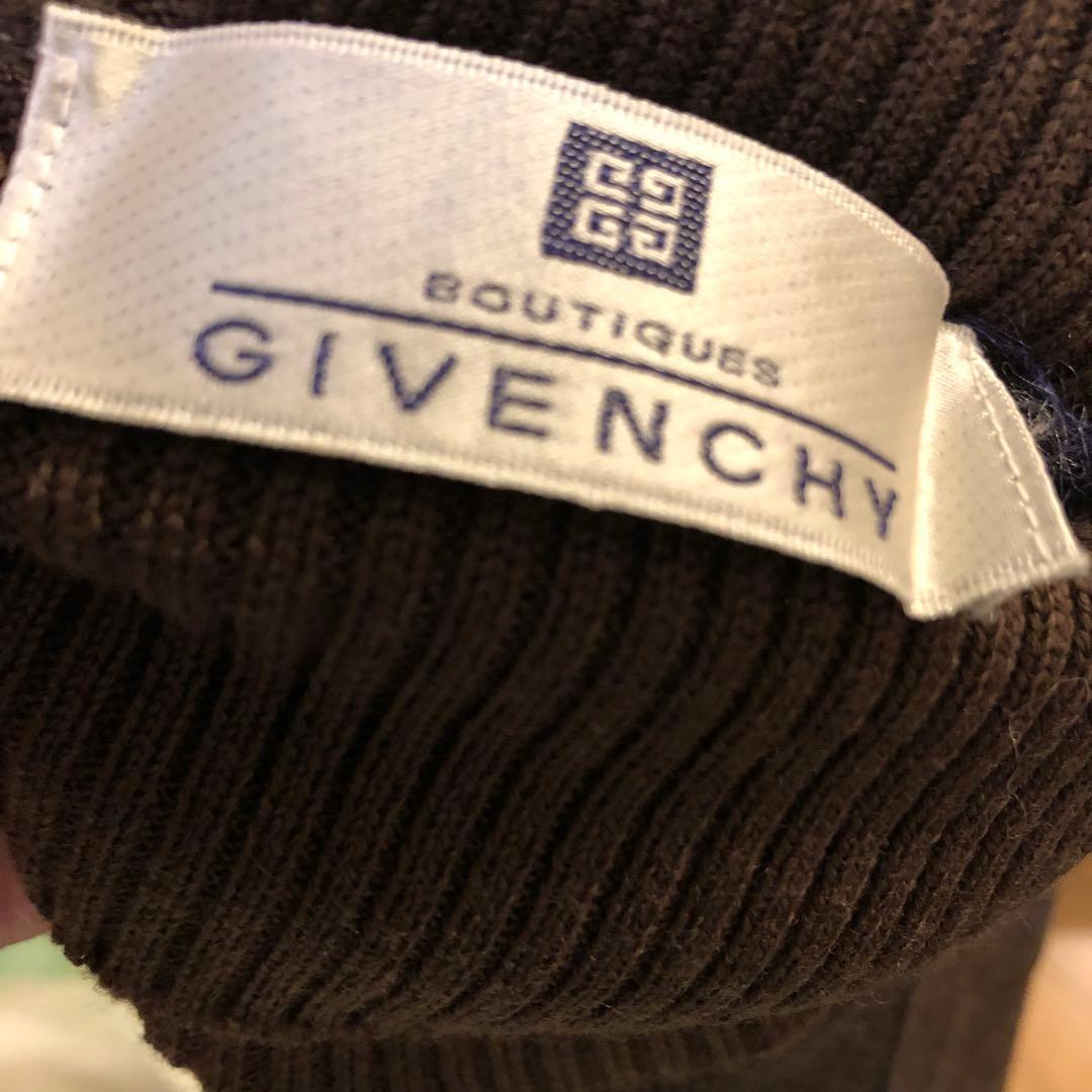 GIVENCHY ジバンシー　カットソー　ブラウンコーデGロゴ　M ウール