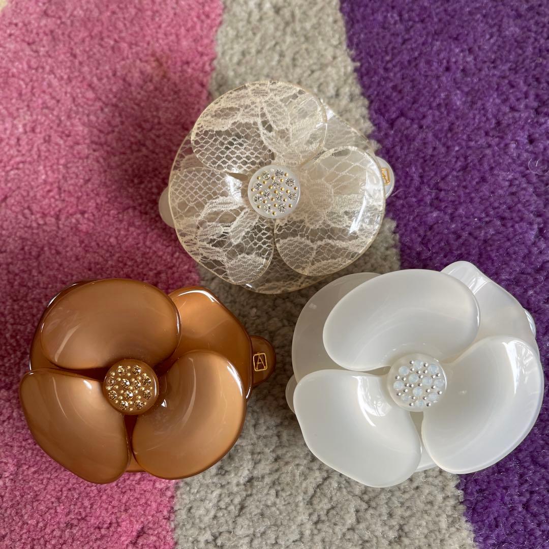 アレクサンドルドゥパリ カメリア バレッタ 3点