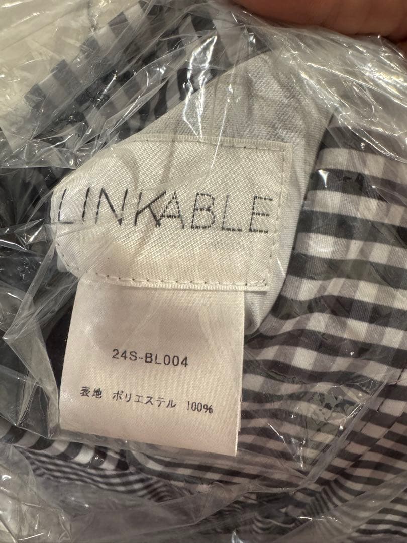 【新品・未使用】LINKABLE サイドリボンラッシュガード ブラックチェック