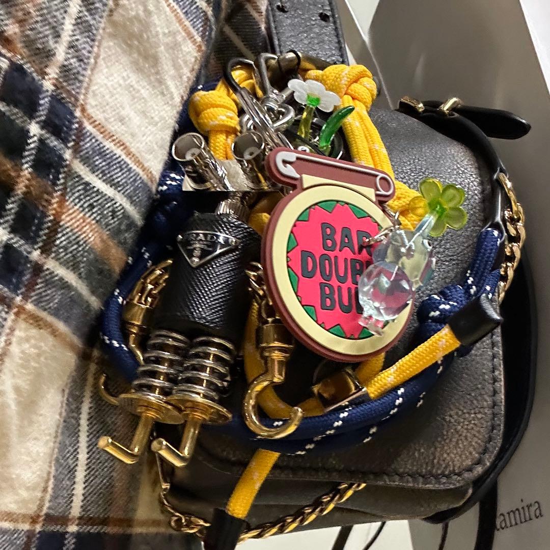 PRADA サフィアーノレザー キーチェーン チャーム ロボット