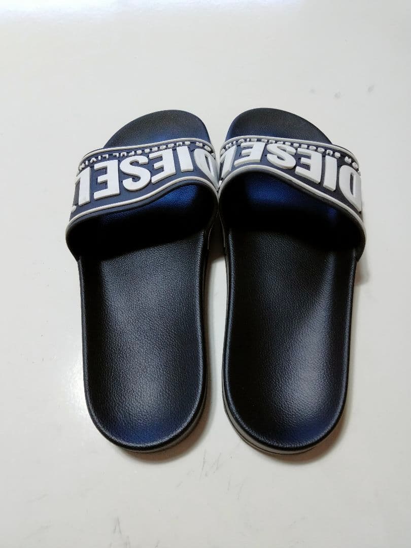 DIESEL スライドサンダル ネイビーニット帽2点セット
