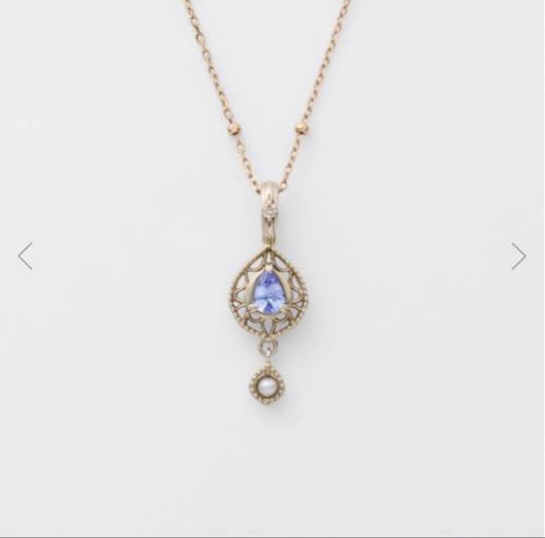 agete アガット 34周年 四季　タンザナイト パール　ネックレス　チャーム