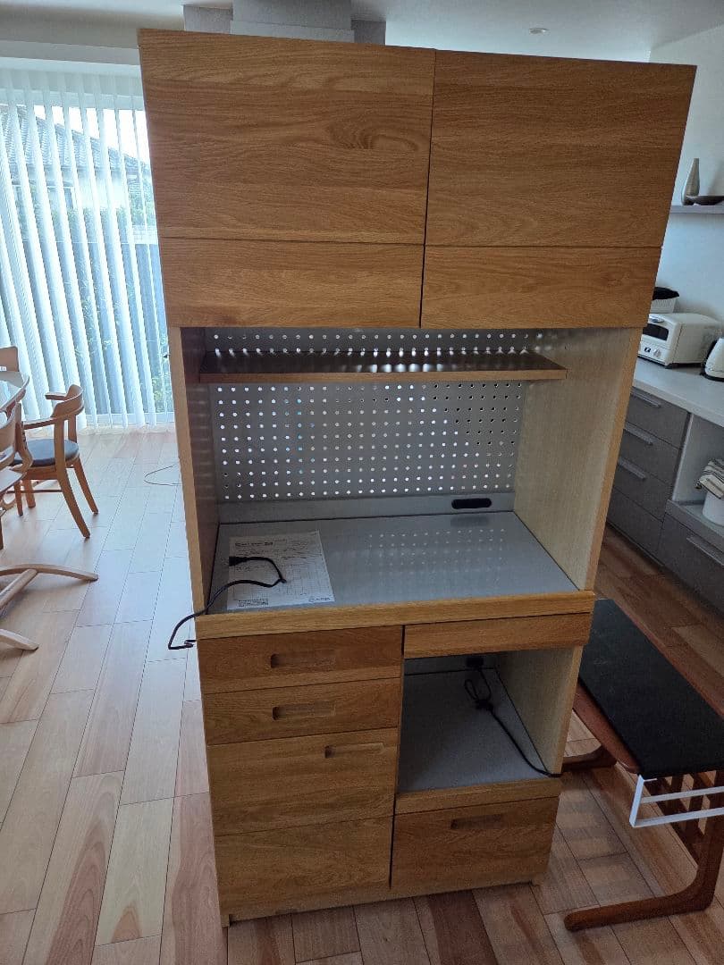 【送料込】unico ヒュッテ　オーク　レンジボード　キッチンボード