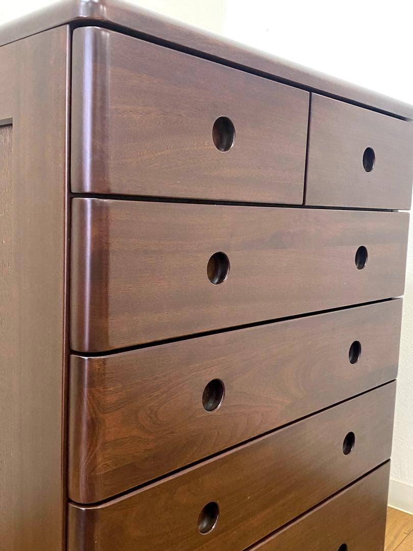 橋詰家具 民芸 木製 チェスト 箪笥 リビング 収納 整理 引出し6杯 シンプル