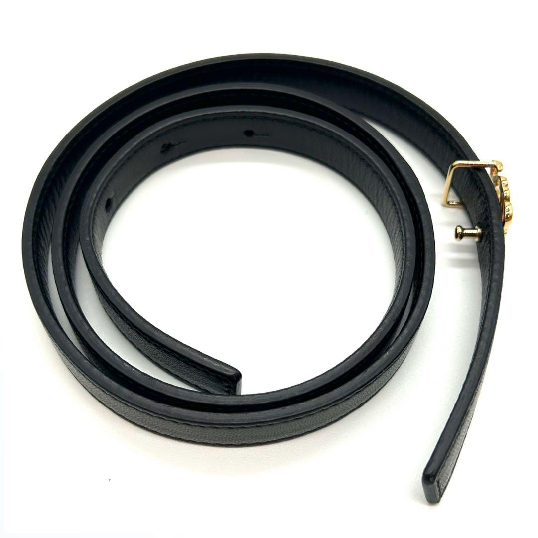 LOEWE ロエベ　アナグラム　ベルト　レザー　ブラック　ゴールド金具　70