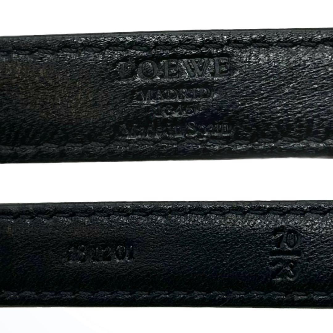 LOEWE ロエベ　アナグラム　ベルト　レザー　ブラック　ゴールド金具　70