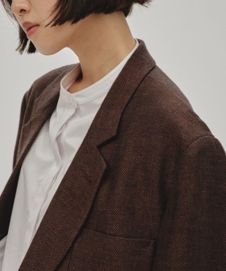 todayful Boyfriend Linen Jacket チョコ 36