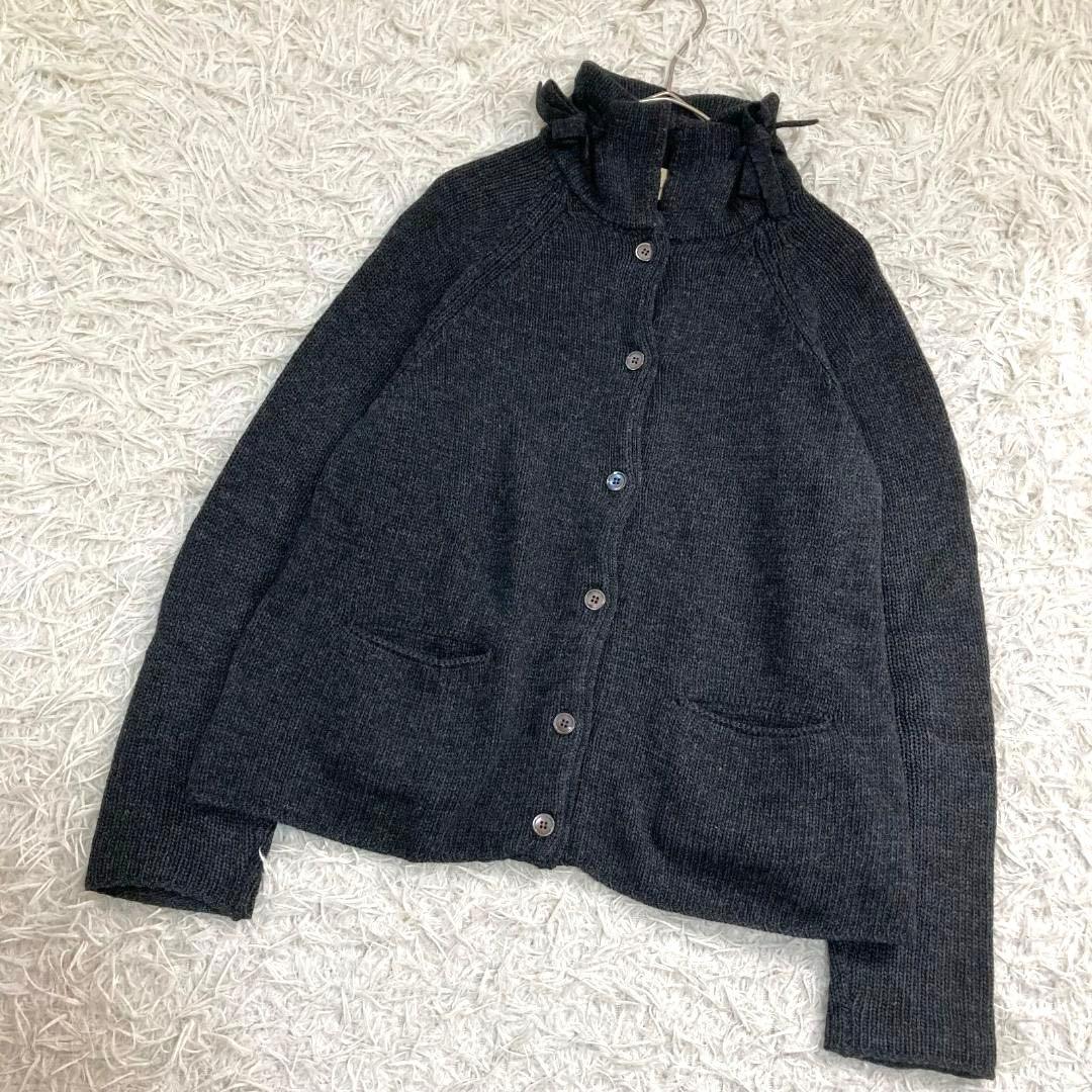 17042✨マルニ 42 カシミヤ混 リボン ウール ニットジャケット ブルゾン