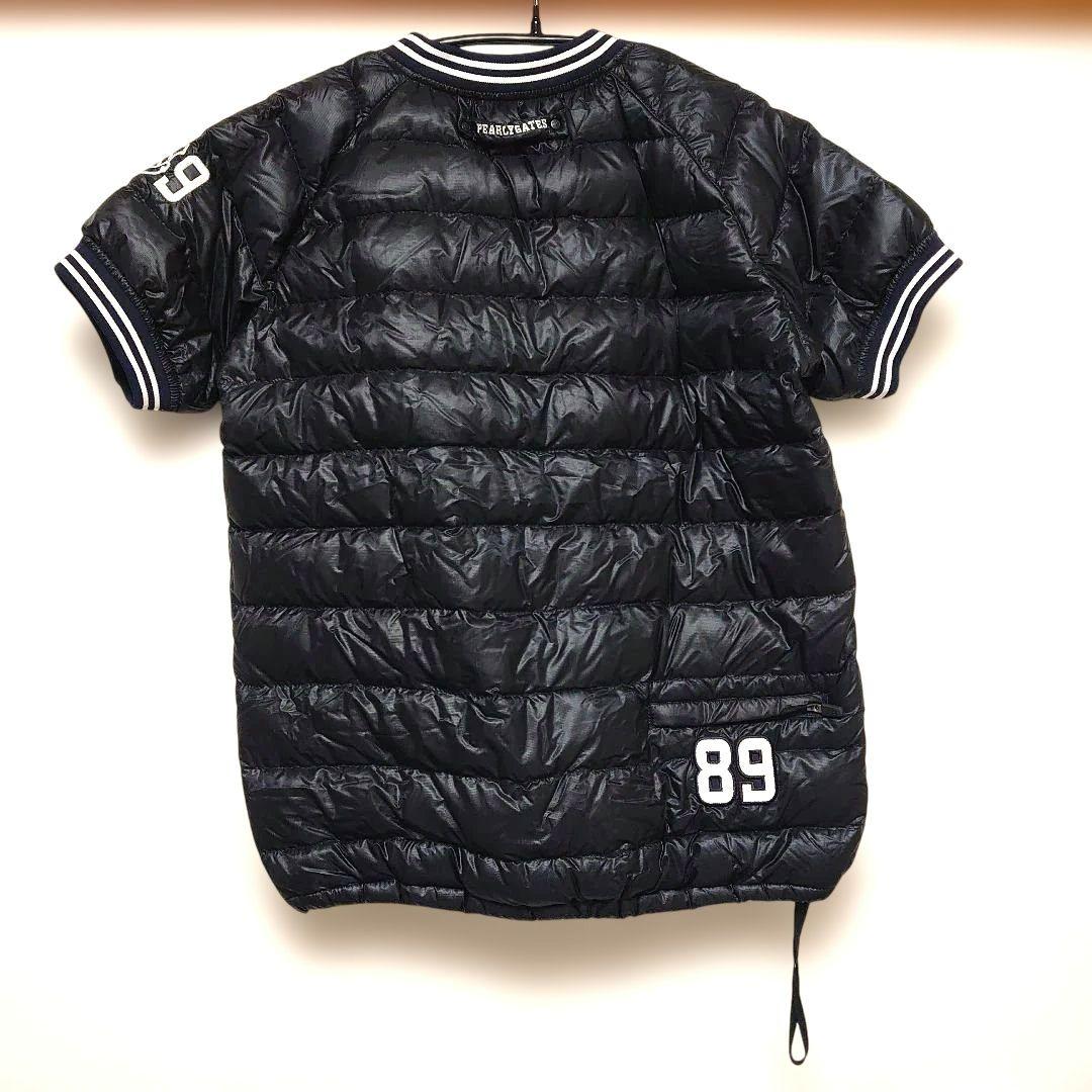 【美品】PEARLY GATE パーリーゲイツ 半袖ダウンジャケット ブラック
