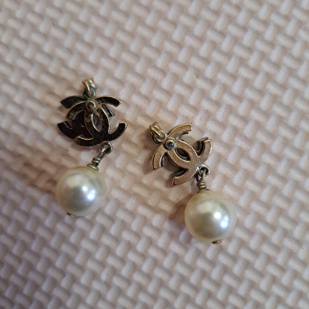 CHANEL パール　ピアス　ラインストーン シャネル