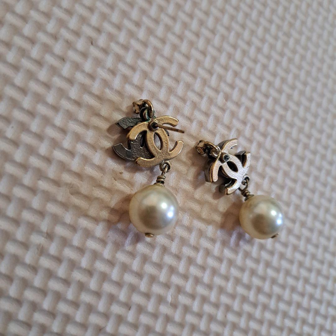 CHANEL パール　ピアス　ラインストーン シャネル