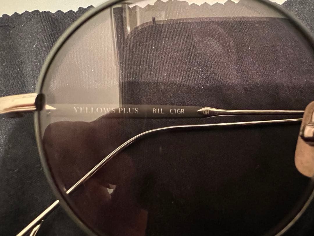 芸能人愛用 YELLOWSPLUS 度なし ラウンド型 メタルサングラス