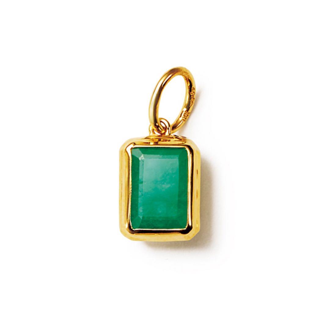 agete K10 エメラルド チャーム ペンダント