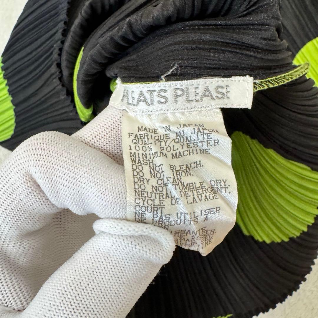 極美品✨PLEATS PLEASE プリーツ　ドット柄　ブラック　半袖　トップス