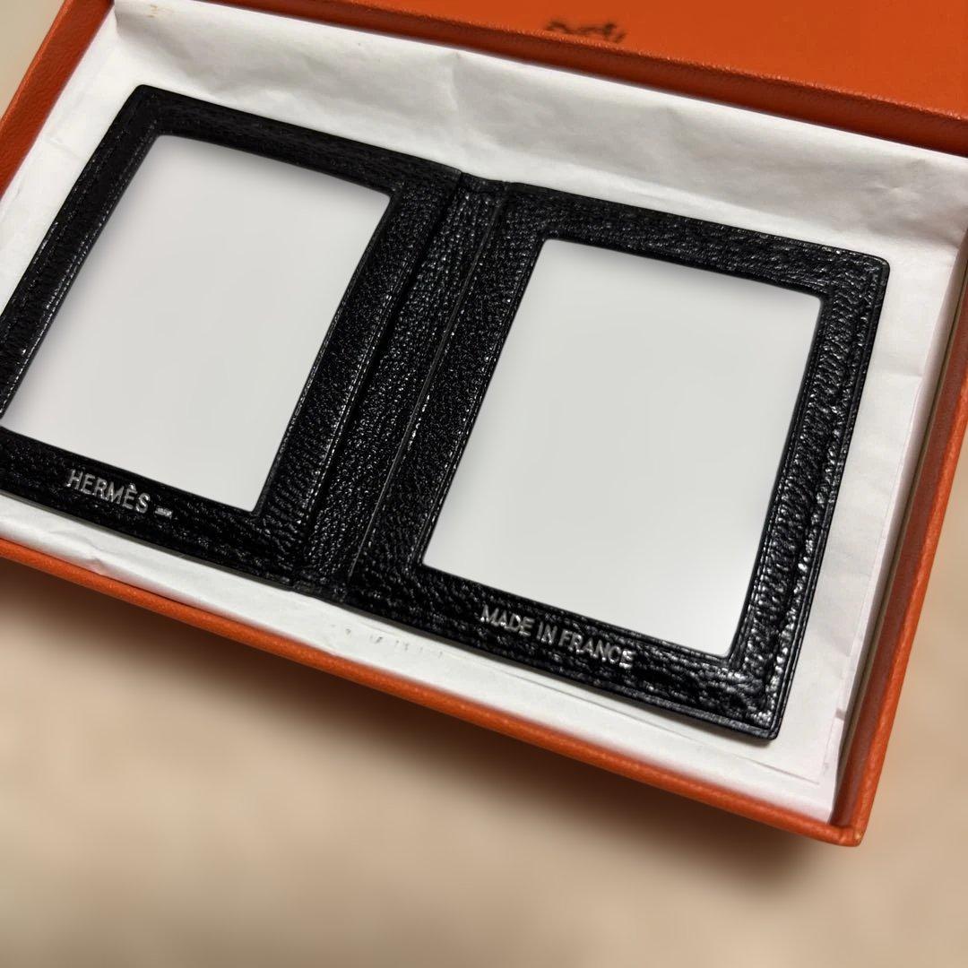 HERMES　エルメス　ミニフォトケース　レザー　ブラック　希少