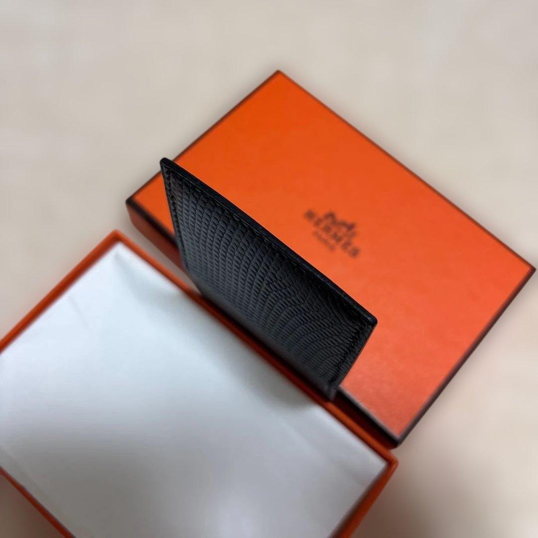 HERMES　エルメス　ミニフォトケース　レザー　ブラック　希少