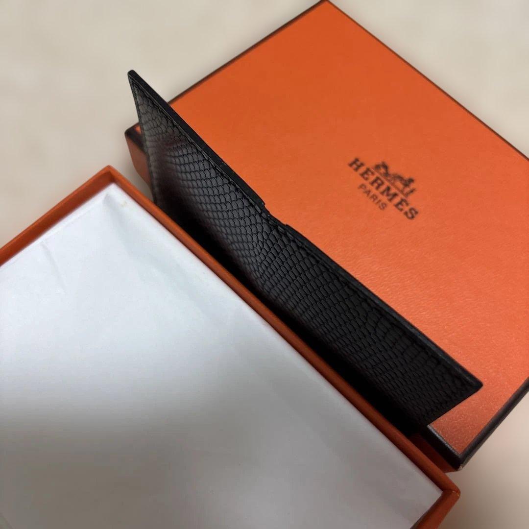 HERMES　エルメス　ミニフォトケース　レザー　ブラック　希少