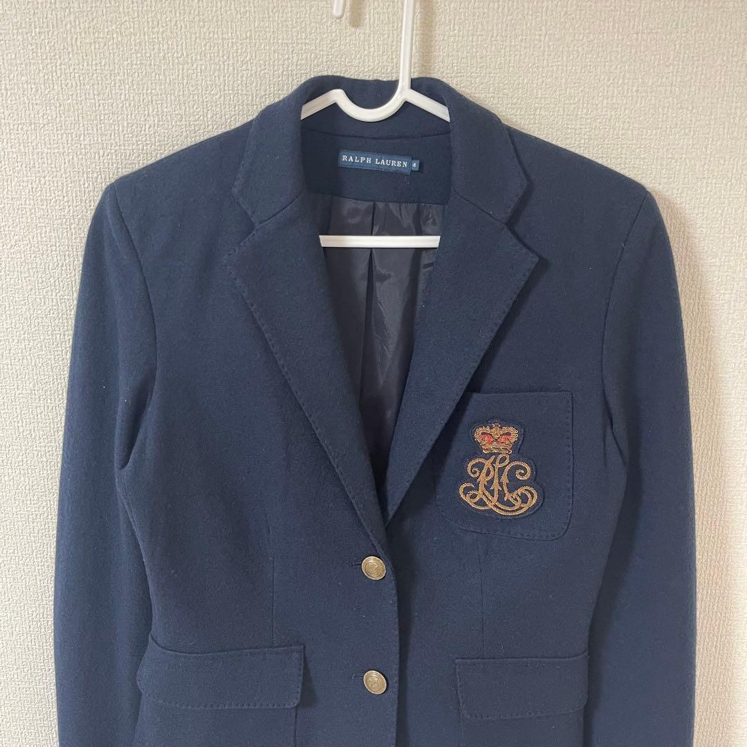 美品⭐︎ラルフローレン　レディース　テーラードジャケット　ウール　エンブレム　4