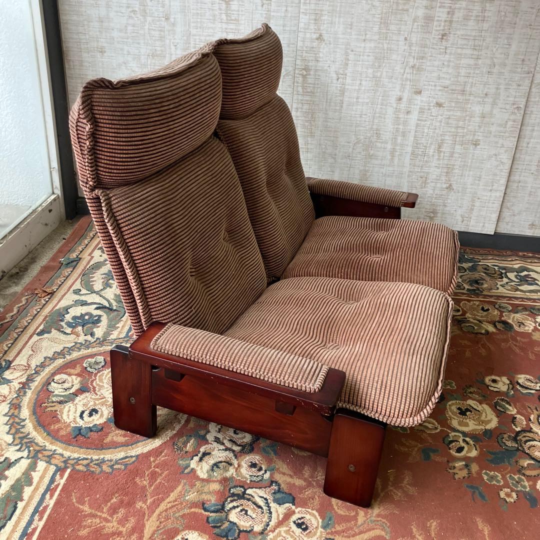 北欧レトロ グリーンジョイ 二人掛けリクライニングソファー ラウンジチェア