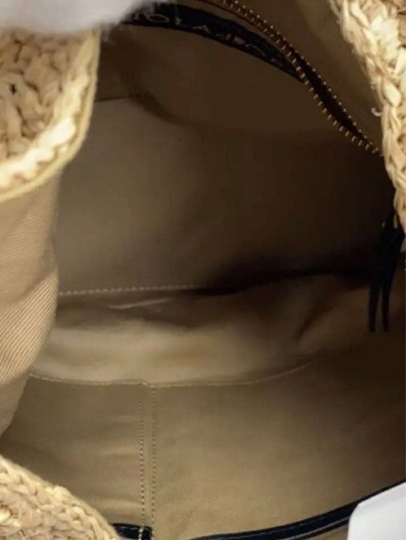 ストロー素材 トート型ハンドバッグ　ヴィオラドーロ　ゴールド