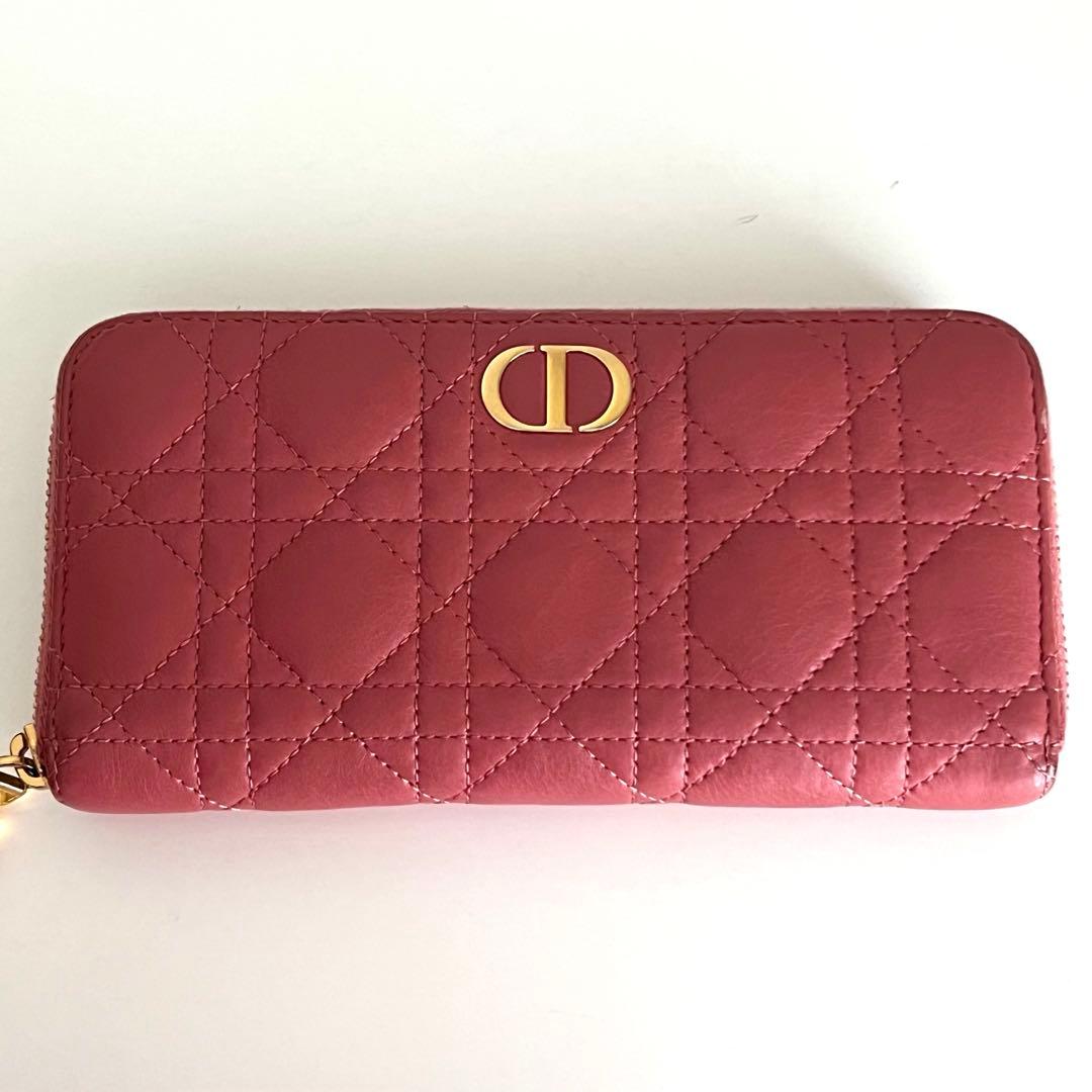 Christian Dior 長財布 ラウンドファスナー カナージュ ピンク